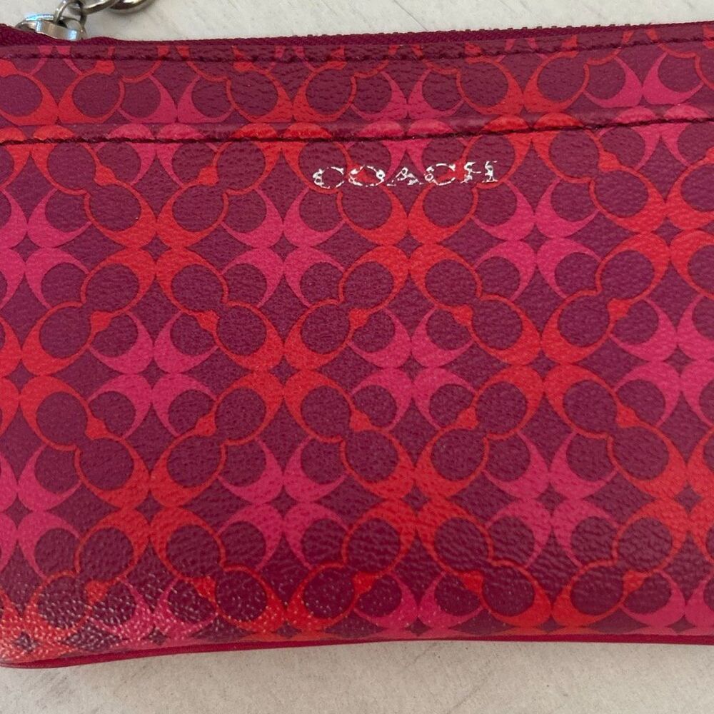 COACH Pink Pattern Wristlet W Tag - Picture 3 of 8